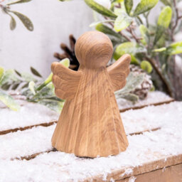 Annibells  2 Porcelain Angels Carved Wood Effect Christmas Ornaments - thumbnail 4