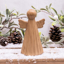 Annibells  2 Porcelain Angels Carved Wood Effect Christmas Ornaments - thumbnail 5