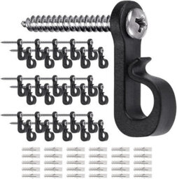 30-Pack Screw-In Light Hooks For Outdoor String, Fairy & Christmas Lights-Durable Patio & Indoor Hanging Clips, Mounting Hardware