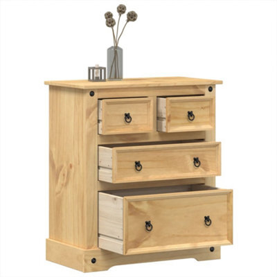 Berkfield Chest Of Drawers Corona 80X43X91 Cm Solid Wood Pine - image 1