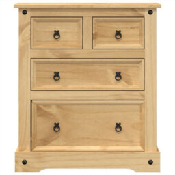 Berkfield Chest Of Drawers Corona 80X43X91 Cm Solid Wood Pine - thumbnail 4