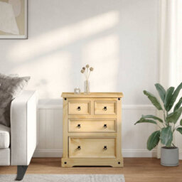 Berkfield Chest Of Drawers Corona 80X43X91 Cm Solid Wood Pine - thumbnail 3