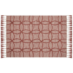 Wyld And Coco Red Cotton Area Rug 160 X 230 Cm - Hand-Tufted Boho Geometric Design - thumbnail 1
