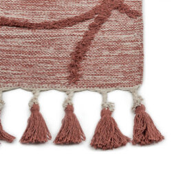 Wyld And Coco Red Cotton Area Rug 160 X 230 Cm - Hand-Tufted Boho Geometric Design - thumbnail 7