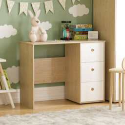 Lassic Junior Vida Neptune White & Oak 3 Piece Bedroom Furniture Set - Desk, Bedside Table, Wardrobe - thumbnail 8