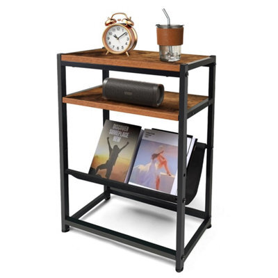43X18X55Cm Slim Side Table Narrow End Table Bedside Tables Small Table Metal Frame Bedroom - image 1