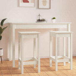 Vidaxl Bar Chairs 2 Pcs White 40X40X78 Cm Solid Wood Pine Bar Chairs - thumbnail 1