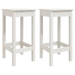 Vidaxl Bar Chairs 2 Pcs White 40X40X78 Cm Solid Wood Pine Bar Chairs - thumbnail 2