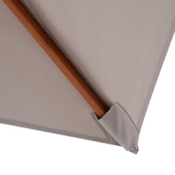 Outsunny Wooden Patio Umbrella Market Parasol Outdoor Sunshade 6 Ribs Grey - thumbnail 8