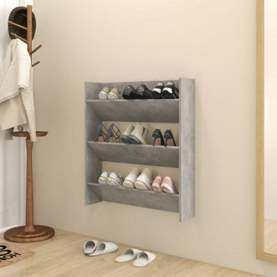 Berkfield Wall Shoe Cabinet Concrete Grey 80X18X90 Cm Engineered Wood - image 1