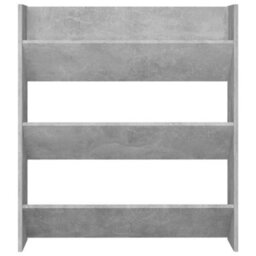 Berkfield Wall Shoe Cabinet Concrete Grey 80X18X90 Cm Engineered Wood - thumbnail 4