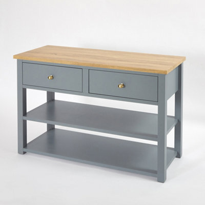 Homestylestore 1215mm Light Grey And Oak Bathroom Vanity Unit With Gold Round Handles - image 1
