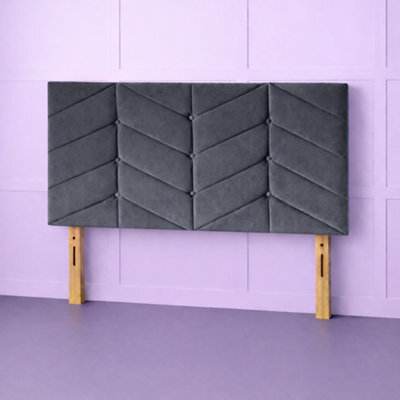 Comfy Deluxe 6Ft Superking Rose Grey Plush Velvet 20Inch Headboard