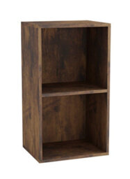 Urbn-Living Urbnliving Height 53.6Cm 2 Shelf Wooden Bookcase Shelving Colour Rustic Brown Display Storage Shelf Unit Shelves