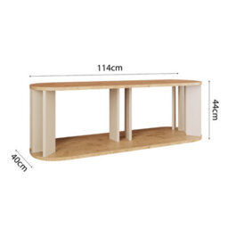 Tv Stand-114 Cm Small Tv Unit & Oak Tv Stand For 40'' Tvs,small Tv Cabinet, Modern Grey & Warm Oak - thumbnail 4