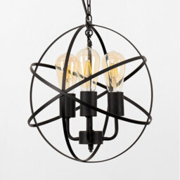 Valuelights Dalton Satin Black 3 Way Atom Design Ceiling Light Fitting - Led Filament Amber Tinted Bulbs In Warm White - thumbnail 4