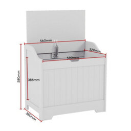 Lassic Bath Vida Priano Toy Box Storage Ottoman Chest, White - thumbnail 3