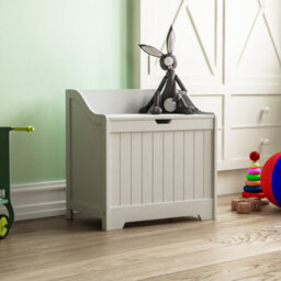 Lassic Bath Vida Priano Toy Box Storage Ottoman Chest, White - thumbnail 1