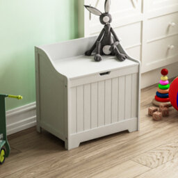 Lassic Bath Vida Priano Toy Box Storage Ottoman Chest, White - thumbnail 4