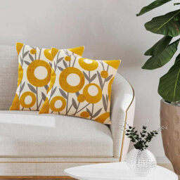 Set Of 2 Soft Floral Pattern Cushion Covers - 45 X Cm For Bedroom, Sofa - thumbnail 2