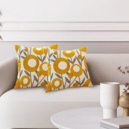 Set Of 2 Soft Floral Pattern Cushion Covers - 45 X Cm For Bedroom, Sofa - thumbnail 4