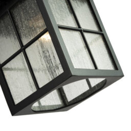 Happy Homewares Classic Matte Black Die-Cast Aluminium Metal Exterior Lantern Wall Light Fitting - thumbnail 4