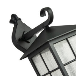 Happy Homewares Classic Matte Black Die-Cast Aluminium Metal Exterior Lantern Wall Light Fitting - thumbnail 3