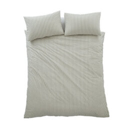 Pineapple Elephant Cotton Rich Woven Stripe Super King Duvet Cover Set With Pillowcases Grey - thumbnail 5