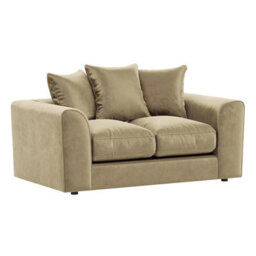 Furnishings For Less UK Brooklyn Plush Velvet Fibre Fabric Sofa Set 3 And 2 Seater Sofa Beige - thumbnail 4