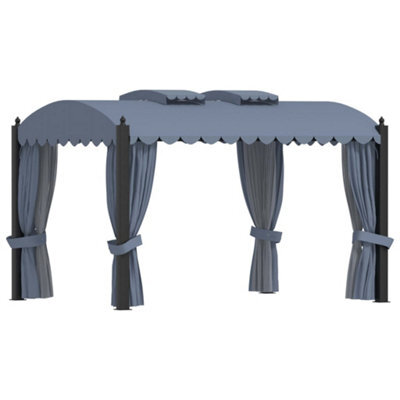 Walplus Gazebo With Curtains 3X4 M Anthracite Steel - image 1