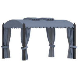 Walplus Gazebo With Curtains 3X4 M Anthracite Steel - thumbnail 1