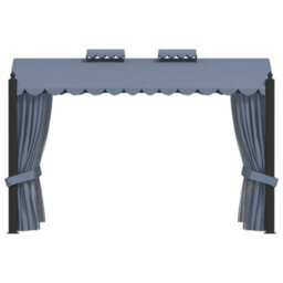 Walplus Gazebo With Curtains 3X4 M Anthracite Steel - thumbnail 2