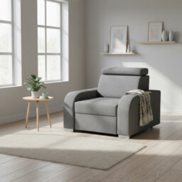 Oslo M 1 Armchair With Adjustable Headrest Mdf And Particle Board Frame Upholstered Back 105X100X85 100Cm Dark Grey - thumbnail 3
