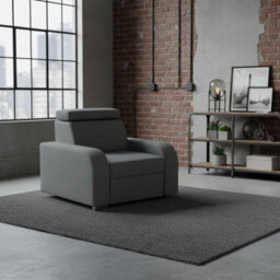 Oslo M 1 Armchair With Adjustable Headrest Mdf And Particle Board Frame Upholstered Back 105X100X85 100Cm Dark Grey - thumbnail 2