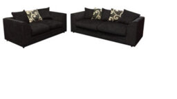 Chenille 3+2 Seater Sofa Set Black - thumbnail 2