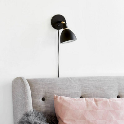 Nordlux Ray Metal Wall Light  Black,plug In Or Mains - image 1