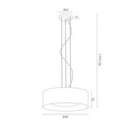Luminosa Lighting Luminosa Mohito Cylindrical Pendant Ceiling 3 Light White Structure Outside, Gold Inside - thumbnail 2