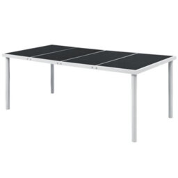 Vidaxl Garden Table 190X90X74 Cm Black Steel - thumbnail 1