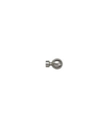 Unknown 28mm Fixed Length Metal Eyelet Curtain Pole Set In Satin Silver - Met Ball Finial, 230Cm - thumbnail 2