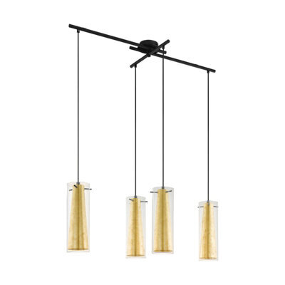 Elegant Black And Gold Pendant Ceiling Light With Clear Glass Shade - image 1