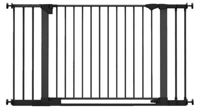 Safetots Safestep Gate, Black, 138Cm - 145Cm, Extra Low Walkthough, 81Cm Extra Wide Doorway, Extra Wide Baby Gate - image 1