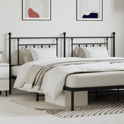 Berkfield Metal Headboard Black 193 Cm - image 1
