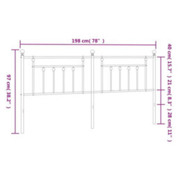 Berkfield Metal Headboard Black 193 Cm - thumbnail 7