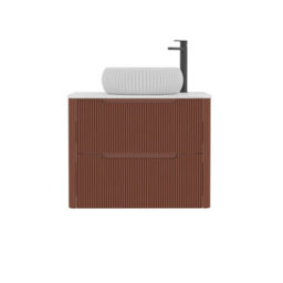 Royal Bathrooms Avenza 600mm Terracotta Clay Wall Hung Bathroom Countertop Vanity Unit 2 Drawer With Milan Basin - thumbnail 6
