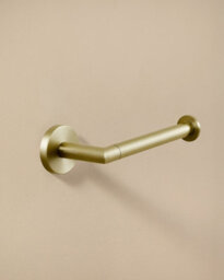 Cosmic Toilet Roll Holder, Matt Gold, Adhesive Or Screw-In, Hidden Fixings, Anti-Corrosion, Start Collection - thumbnail 1