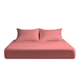 Microfibre Soft Touch Fitted Sheet 25Cm Skirt Plain Dyed Bed Linen Pink - thumbnail 2