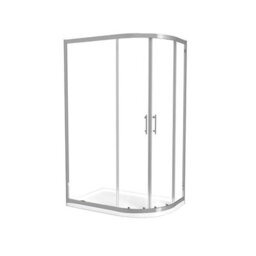 Nes Home  Rh 1200 X 800mm Chrome Framed Offset Quadrant Shower Enclosure & Tray - thumbnail 4