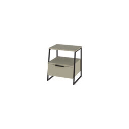 Ash Green 1 Drawer Bedside Table Modern Black Metal Frame Nightstand - thumbnail 4