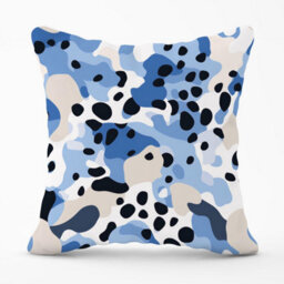 Warren Reed Designer Blue Camouflage Pattern Outdoor Cushion 45Cm X 45Cm - thumbnail 1