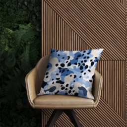 Warren Reed Designer Blue Camouflage Pattern Outdoor Cushion 45Cm X 45Cm - thumbnail 2